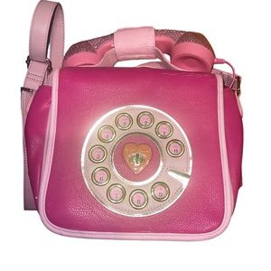Betsey Johnson Pink Rhinestone Phone Crossbody Bag